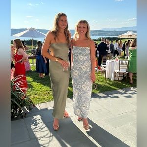 BEC + BRIDGE MOON DANCE STRAPLESS DRESS in sage